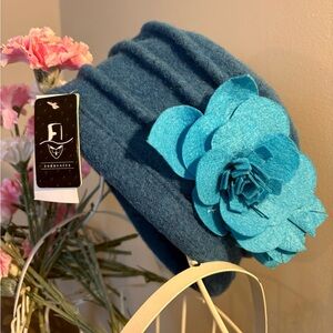 Elegant Forbusite Women’s Floral Wool Cloche Hat